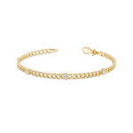 Cuban gullarmbånd med 5 diamanter