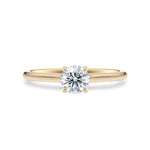 Frontbilde av tynn diamantring i gult gull med lab-diamant, liten størrelse, fra Hartwell