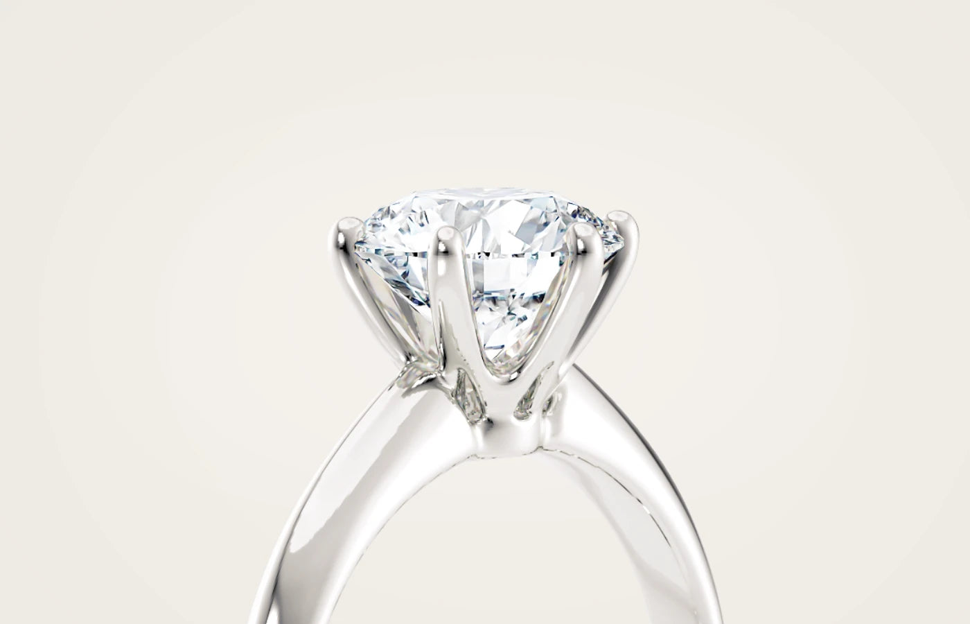 Enstensdiamantring i hvitt gull, knife edge desing med 2 carat lab diamant fra Hartwell