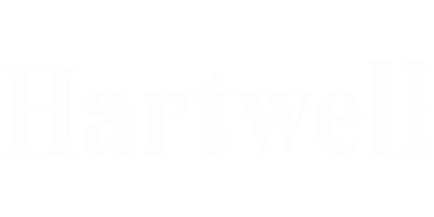 tekst logo Hartwell hvit farge