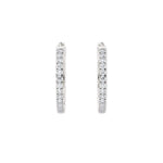 Hoops øredobber i hvitt gull med 1,20 ct diamanter – sett forfra.