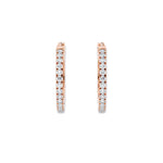 Hoops øredobber i roségull med 1,20 ct diamanter – sett forfra.