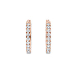 Hoops øredobber i roségull med 2,00 ct diamanter – sett forfra.