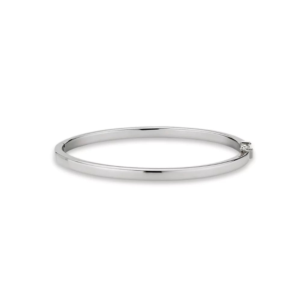 Bangel armbånd i hvitt gull 4 mm