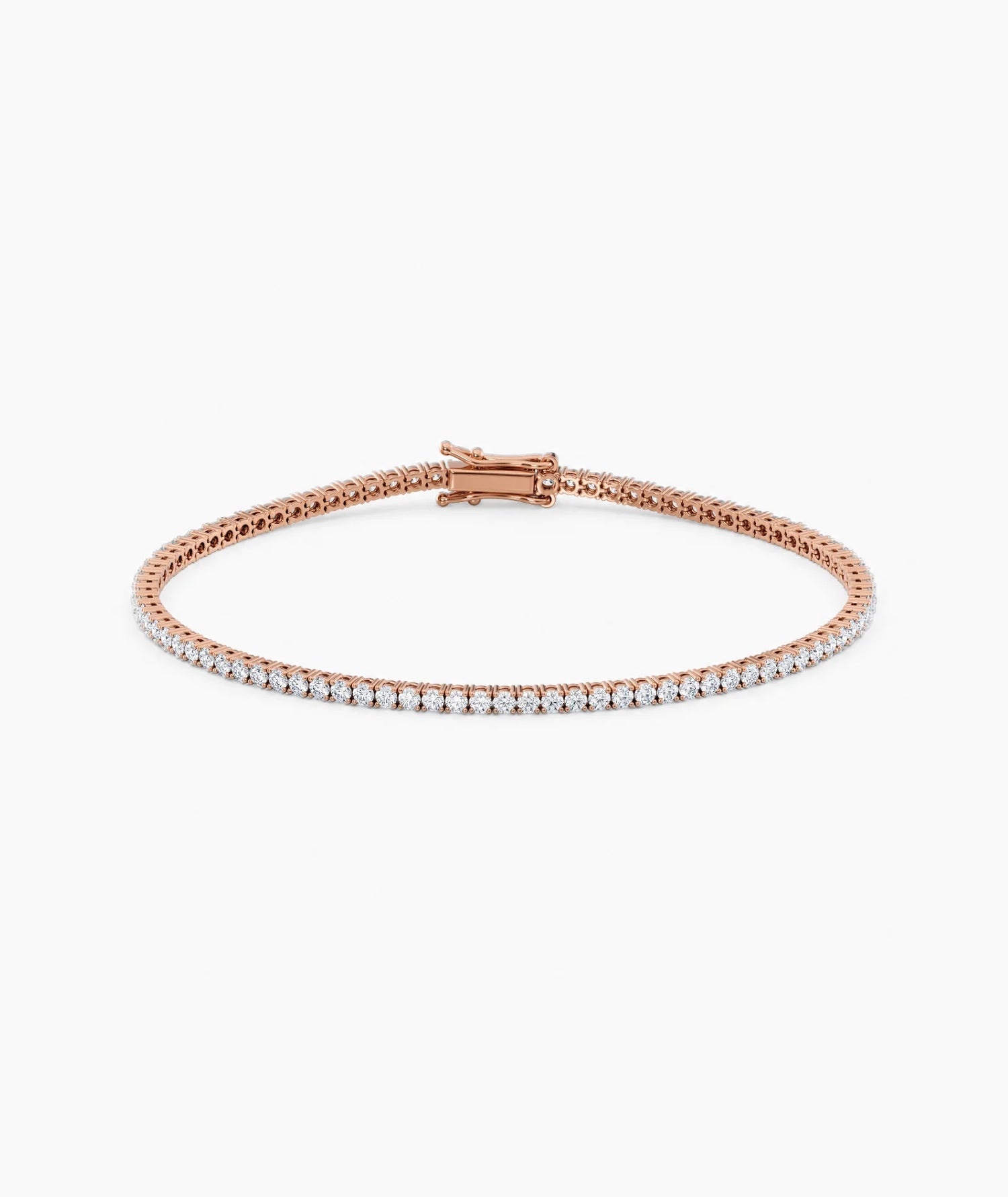 Tennisarmbånd rosegull 2,00 ct – Lab diamant