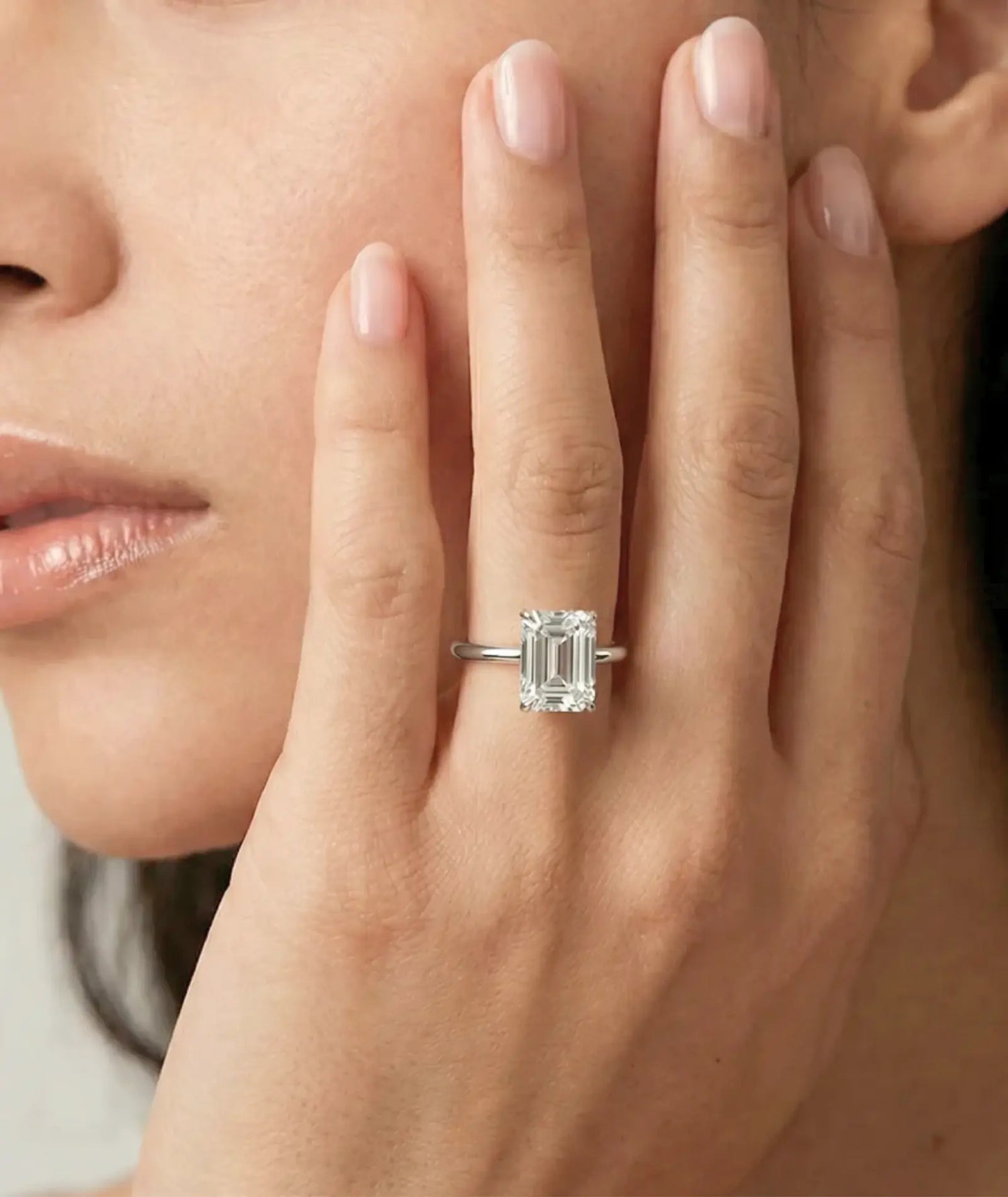 Emerald cut forlovelsesring hvitt gull 2,00 ct – Lab diamant