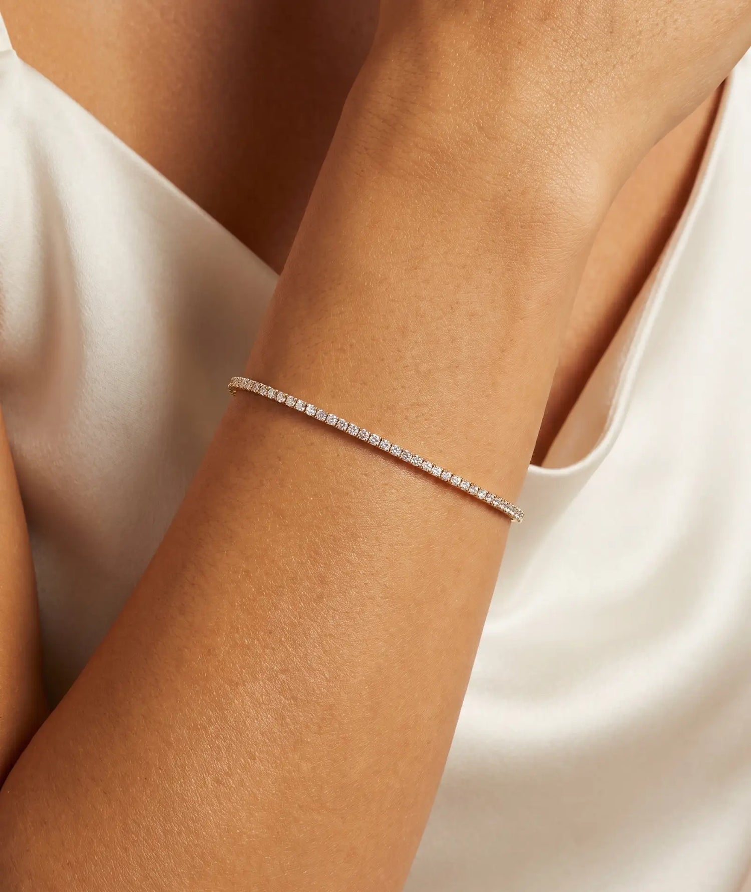 Tennisarmbånd hvitt gull 3,00 ct – Lab diamant