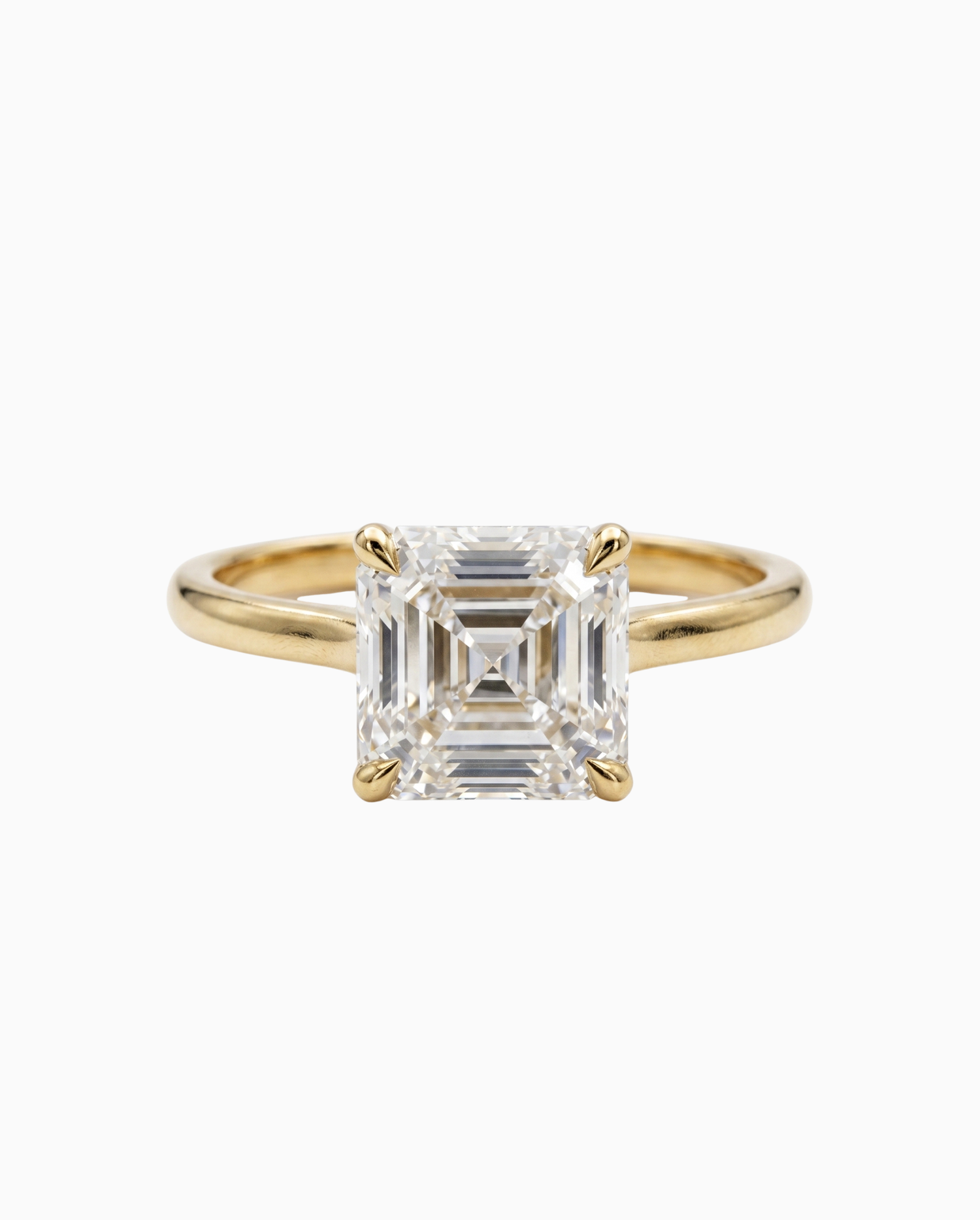 Asscher cut diamantring gult gull 2,00 ct – Lab diamant