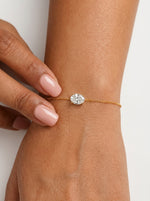 Diamantarmbånd Oval i 14K gult gull på håndledd