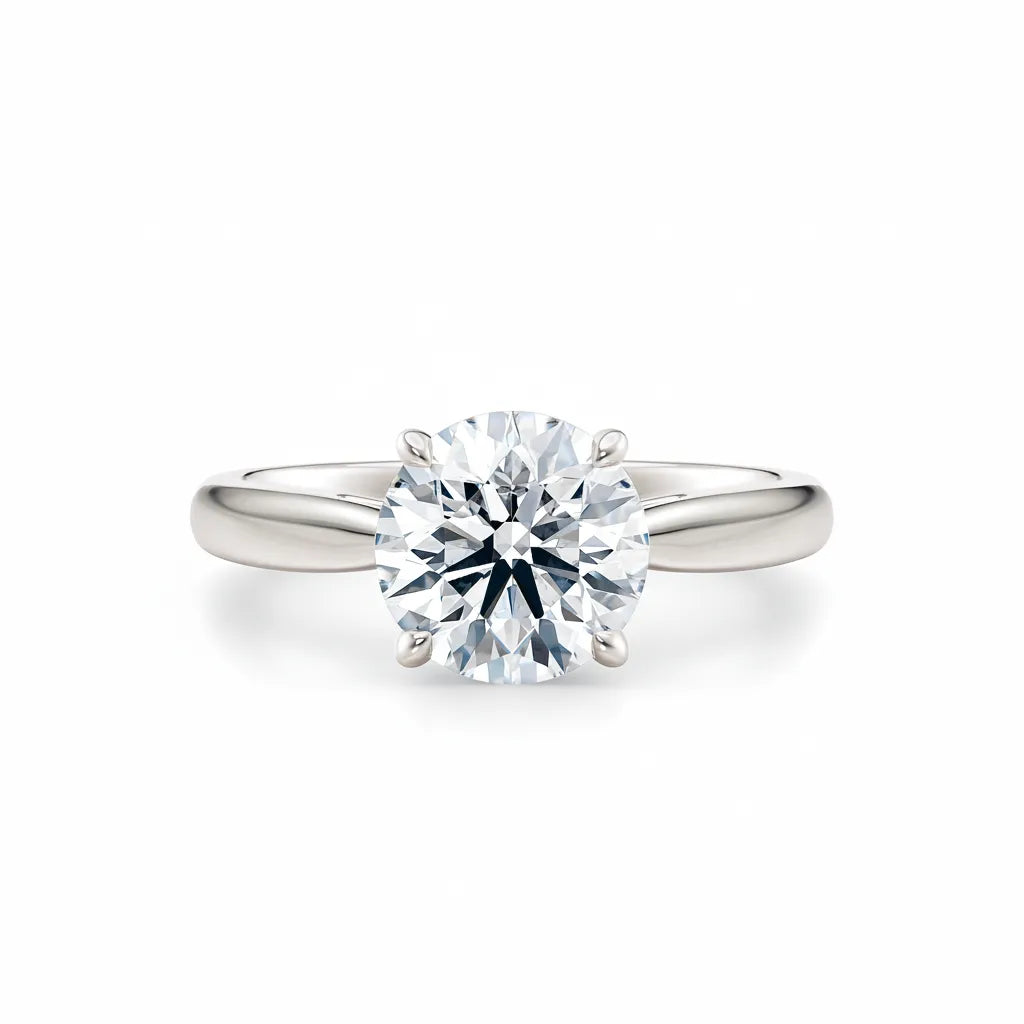 Tynn diamantring i hvitt gull – 2,00 ct lab-diamant