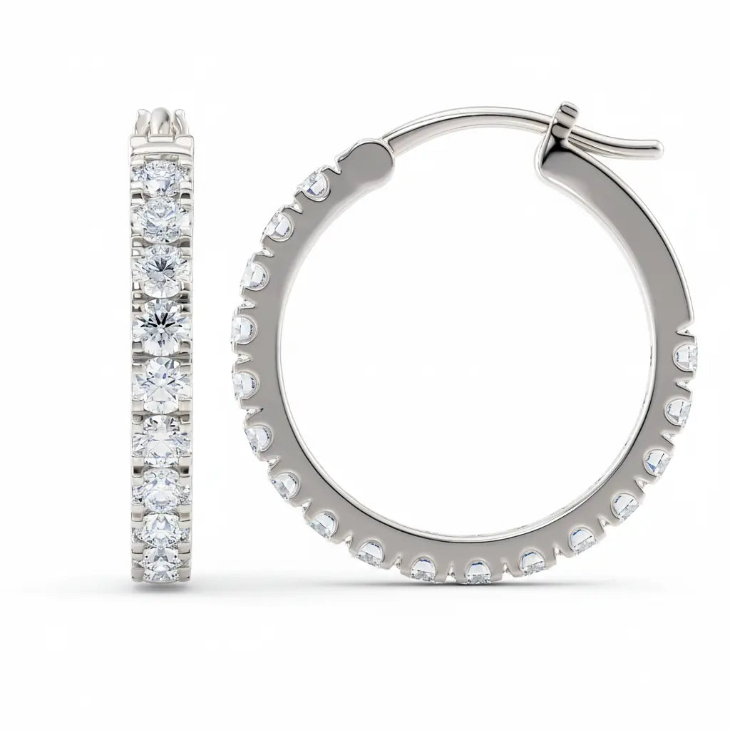 Øreringer hvitt gull 2ct