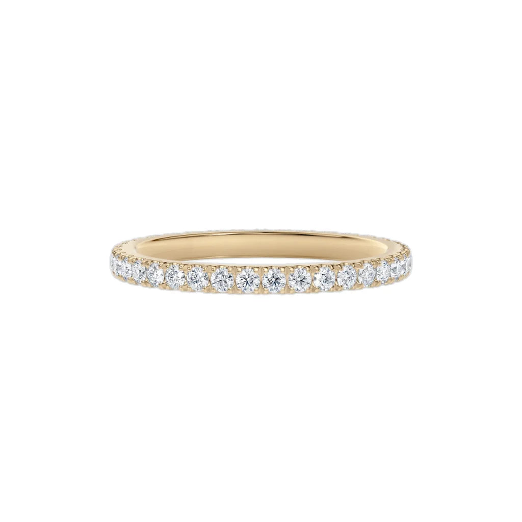 Alliansering i gult gull 0,50 ct liggende – full eternity