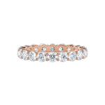 Alliansering i roségull 2,00 ct liggende – 20 lab-diamanter i full allianse