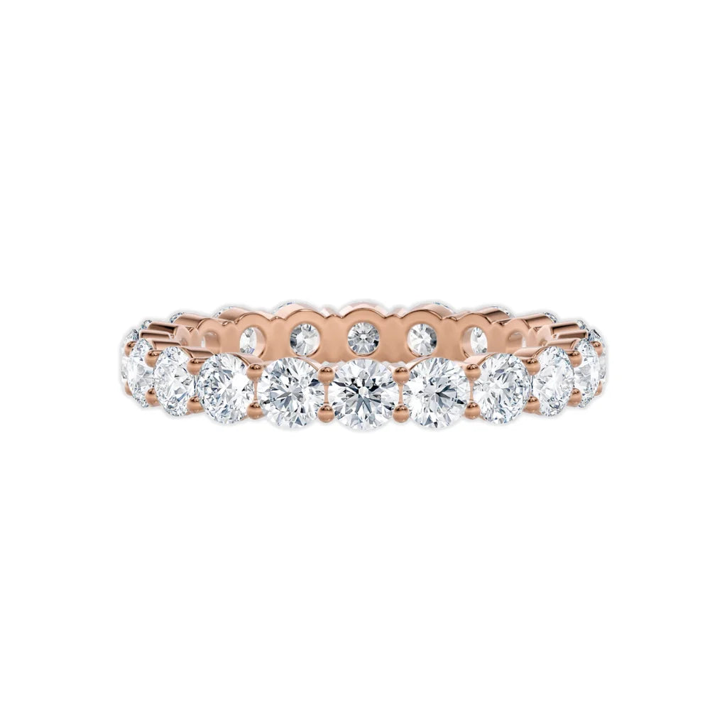 Alliansering i roségull 2,00 ct liggende – 20 lab-diamanter i full allianse