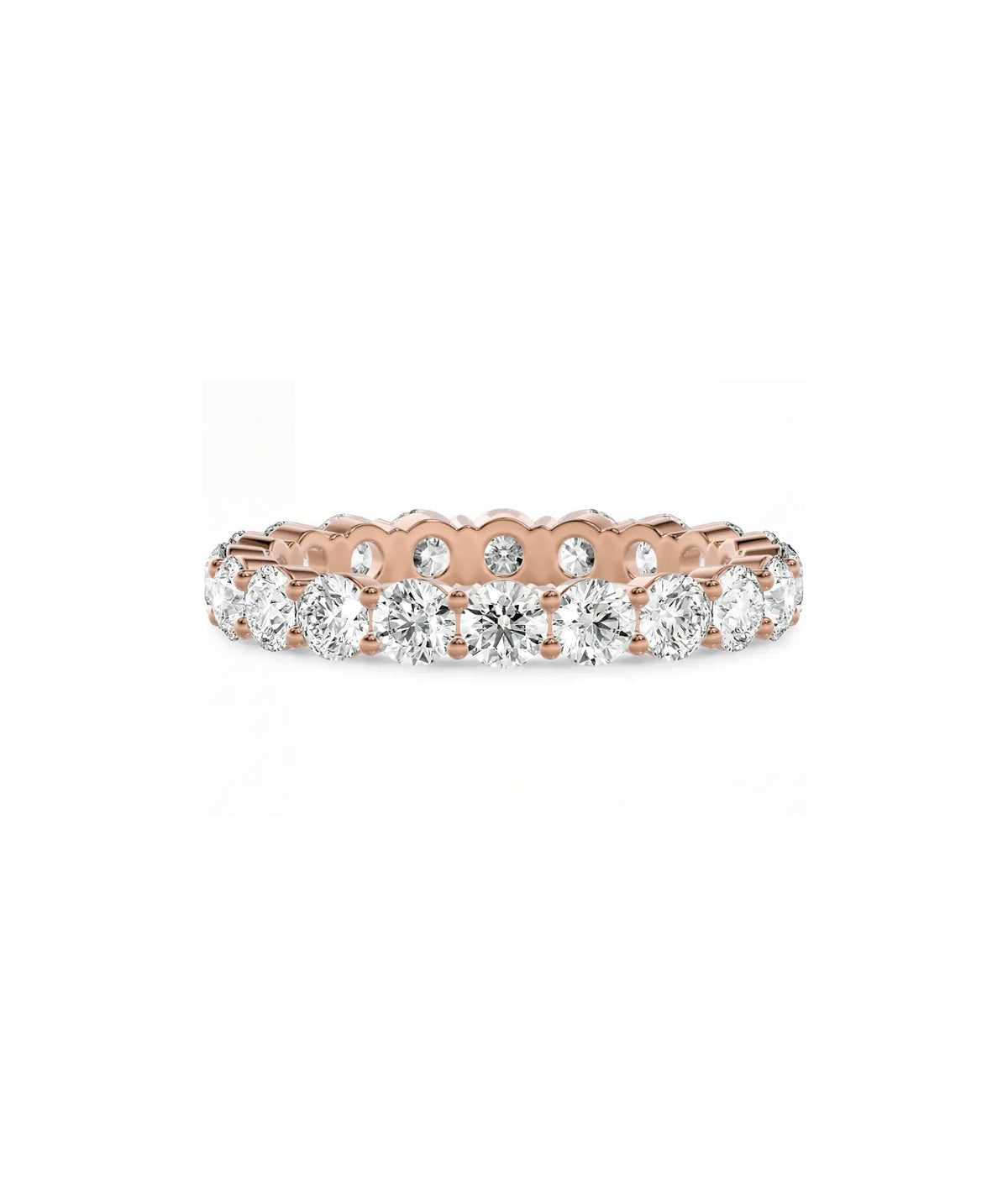 Alliansering i roségull 2,00 ct liggende – 20 lab-diamanter i full allianse