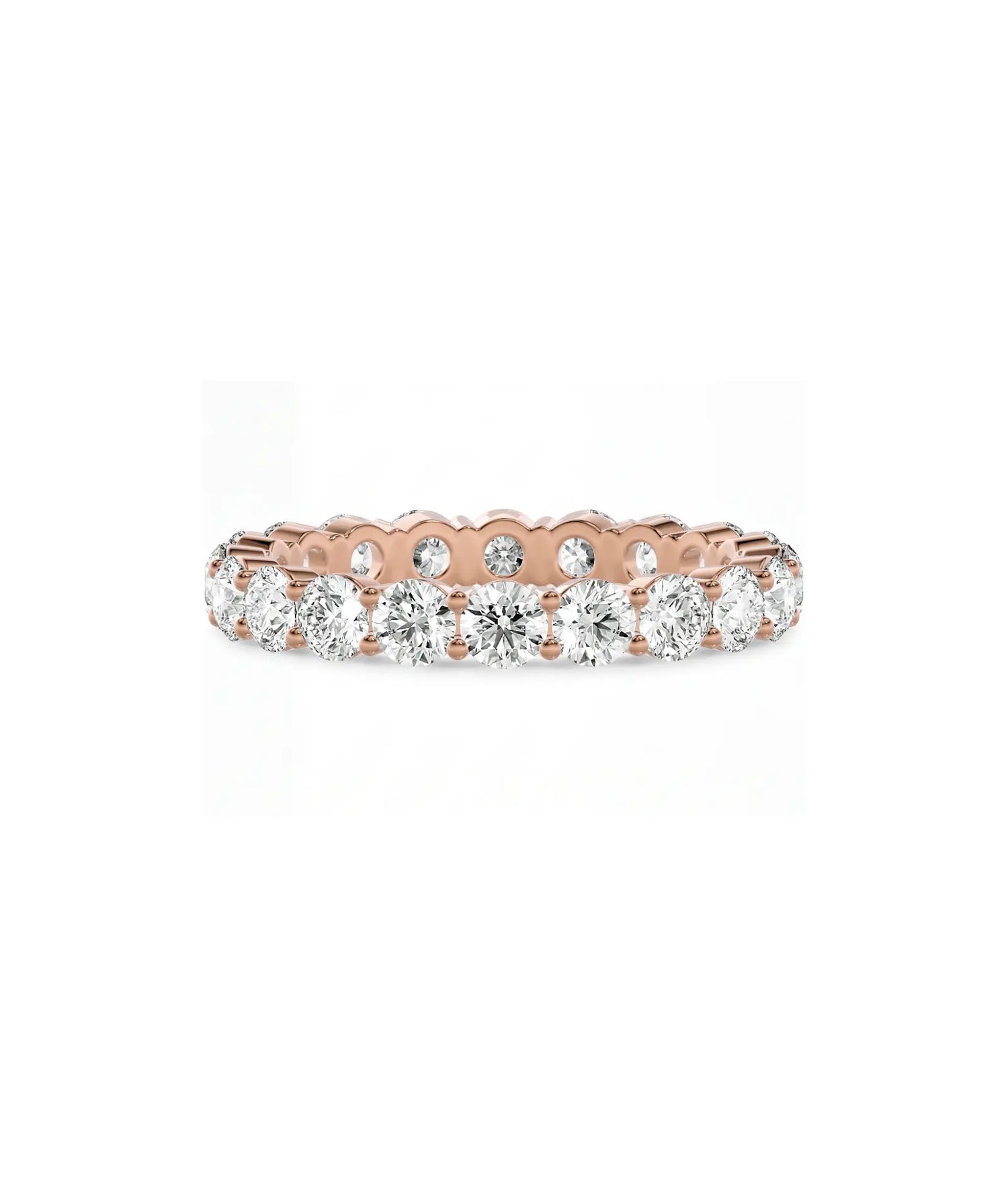 Alliansering i roségull 2,00 ct liggende – 20 lab-diamanter i full allianse