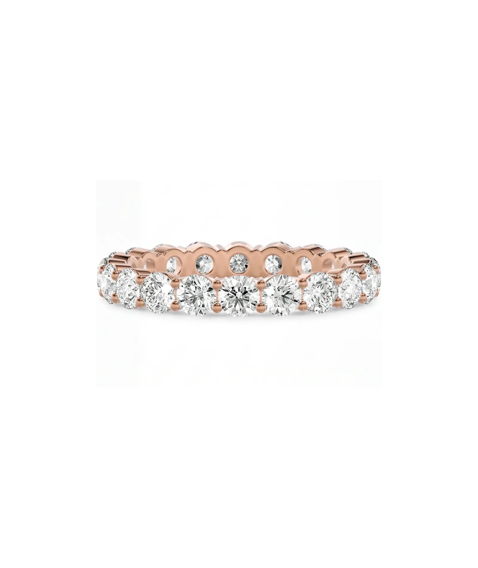 Alliansering i roségull 2,00 ct liggende – 20 lab-diamanter i full allianse
