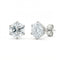 Diamantøredobber i hvitt gull 2x1 ct med 6 klør – lab diamant, front- og sidevisning