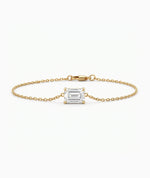 Diamantarmbånd Emerald Cut i 14K gult gull med lab-diamant