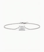 Diamantarmbånd Emerald Cut i 14K hvitt gull med lab-diamant