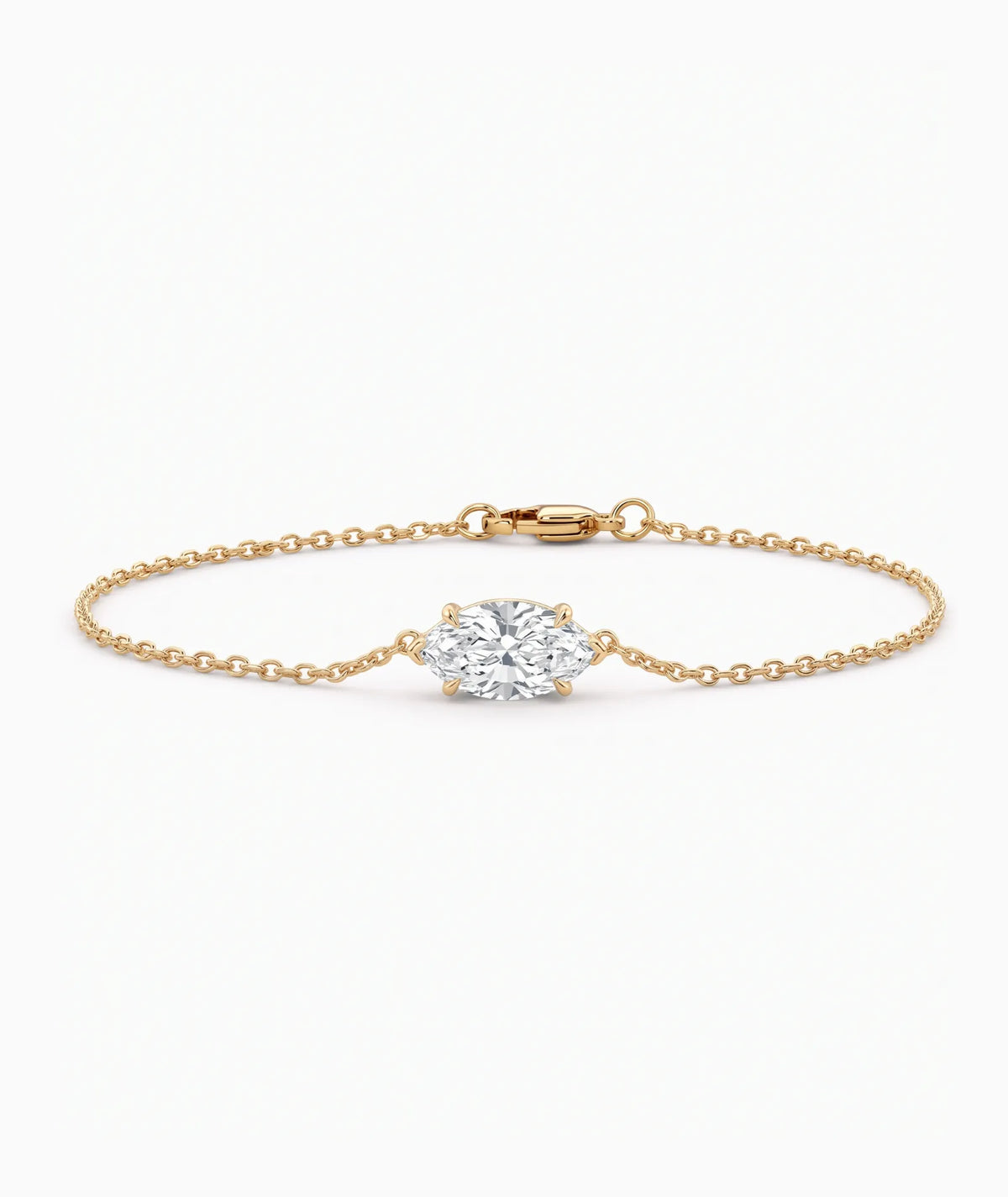 Diamantarmbånd Marquise i 14K gult gull med lab-diamant