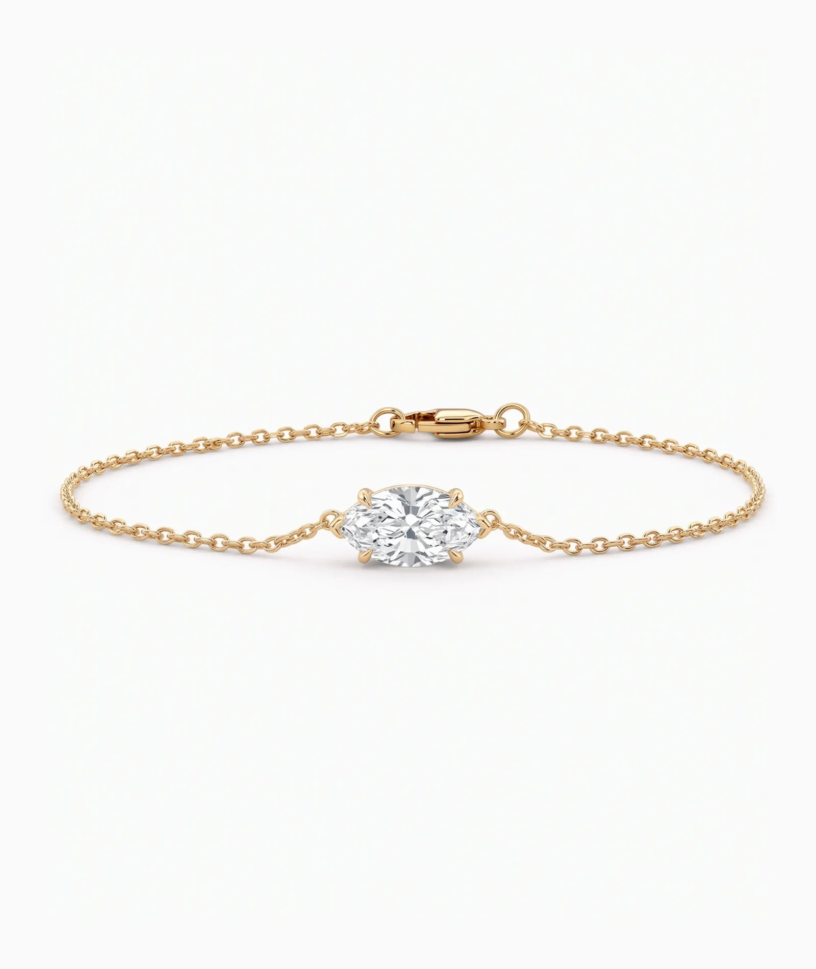 Diamantarmbånd Marquise i 14K gult gull med lab-diamant
