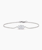 Diamantarmbånd Marquise i 14K hvitt gull med lab-diamant
