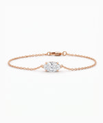 Diamantarmbånd Marquise i 14K rosegull med lab-diamant