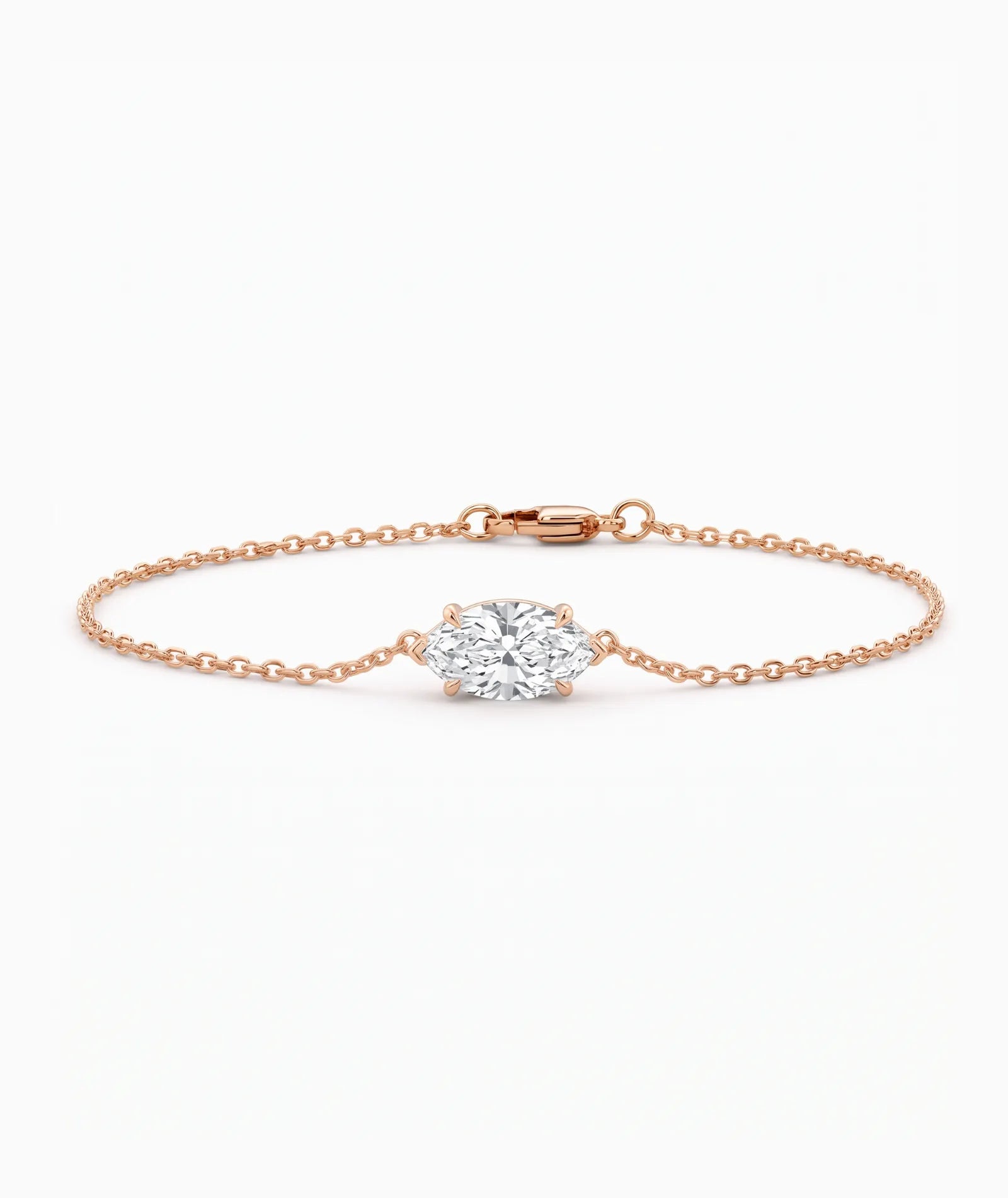 Diamantarmbånd Marquise i 14K rosegull med lab-diamant
