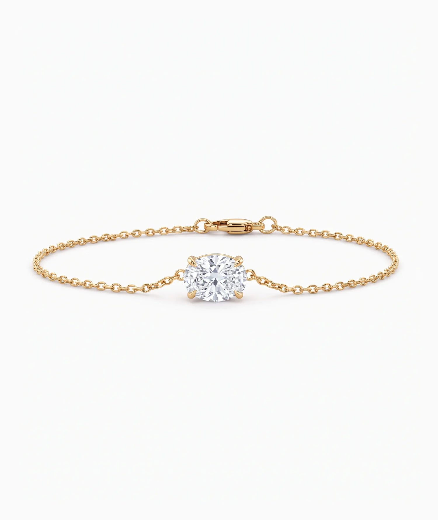 Diamantarmbånd Oval i 14K gult gull med lab-diamant