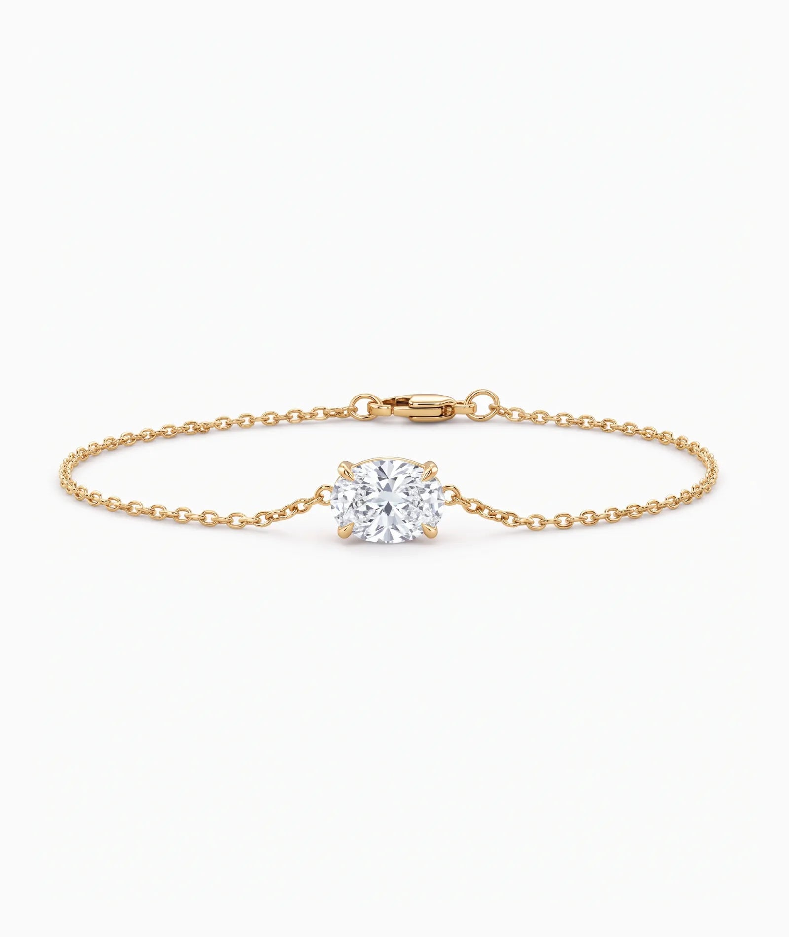 Diamantarmbånd Oval i 14K gult gull med lab-diamant