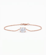 Diamantarmbånd Oval i 14K rosegull med lab-diamant