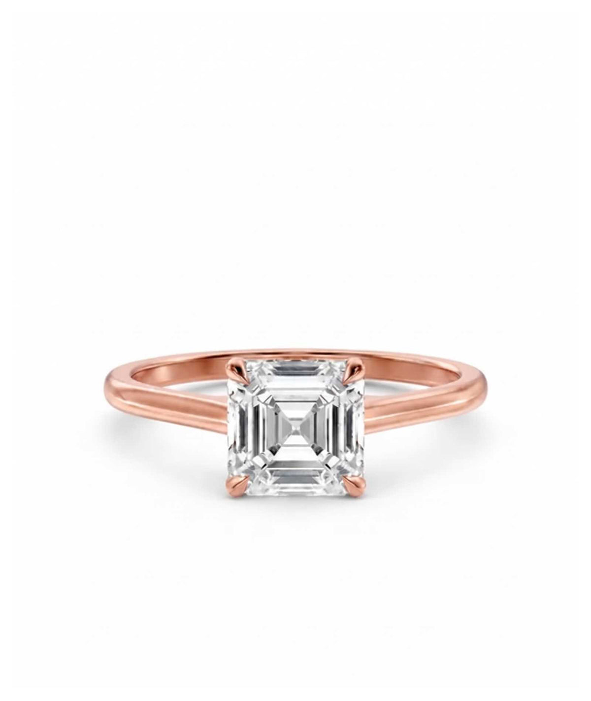 Diamantring i roségull med Asscher cut lab-diamant på 1,00 ct