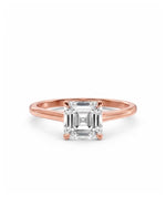 Diamantring i roségull med Asscher cut lab-diamant på 1,00 ct