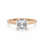 Diamantring i roségull med Asscher cut lab-diamant på 1,00 ct