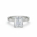 Diamantring emerald cut 2,00 ct cigar band 3 mm i hvitt gull – Hartwell