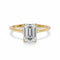 Diamantring i gult gull med emerald cut lab-diamant på 2,00 ct