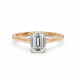 Diamantring i roségull med emerald cut lab-diamant på 1,00 ct
