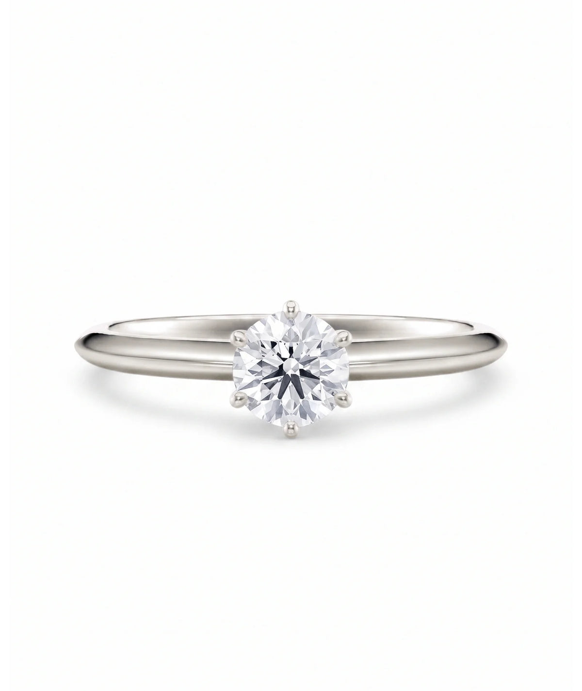 Diamantring i hvitt gull med 0,50 ct lab-diamant i knife edge design, vist liggende forfra, designet av Hartwell.