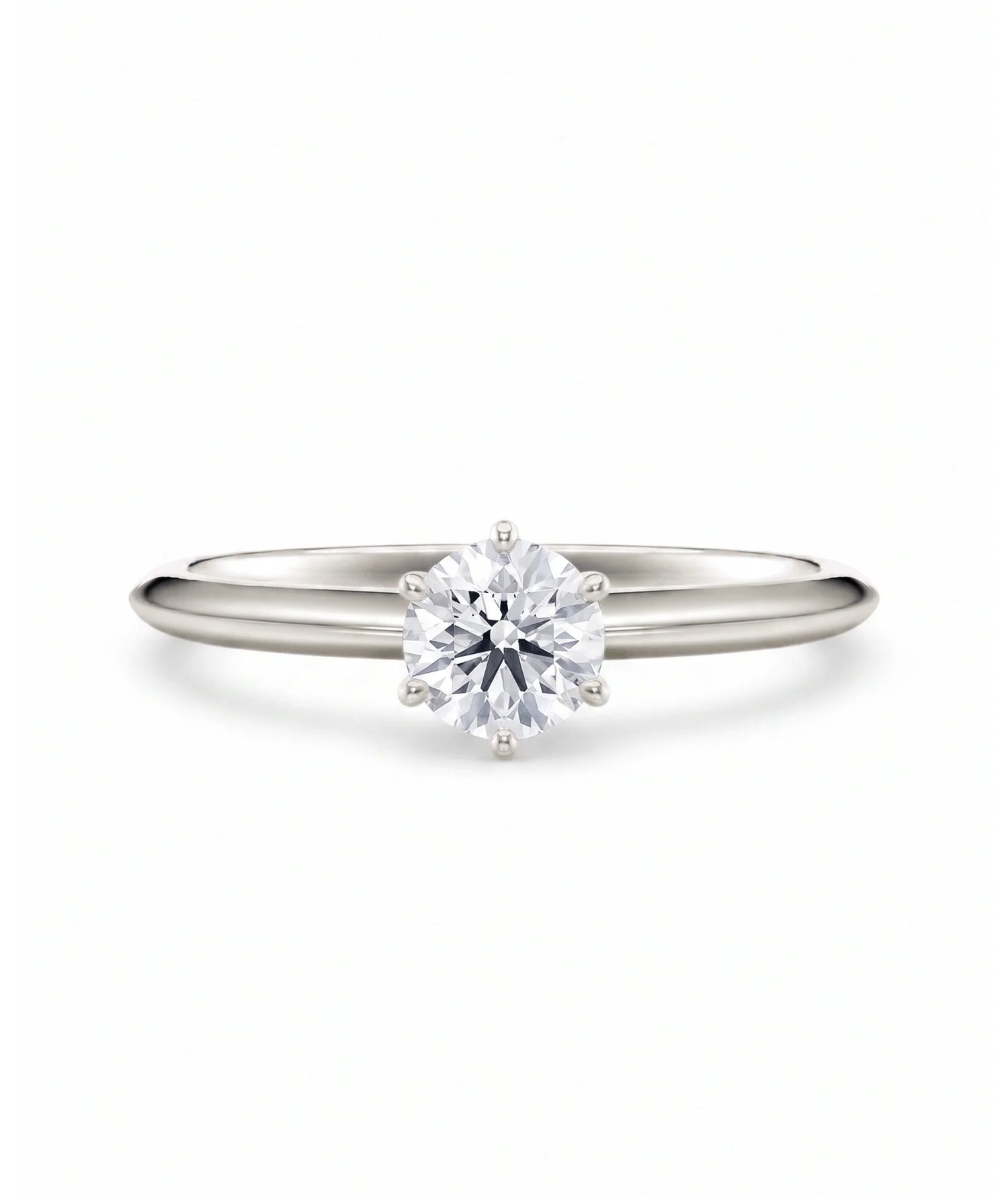 Diamantring i hvitt gull med 0,50 ct lab-diamant i knife edge design, vist liggende forfra, designet av Hartwell.