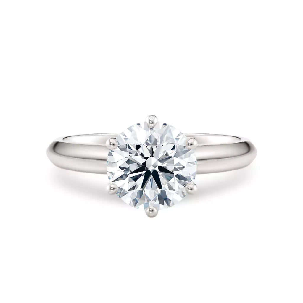 Diamantring i hvitt gull med 2,00 ct lab-diamant i knife edge design, vist liggende forfra, designet av Hartwell.