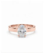 Diamantring oval 1,00 ct cigar band 3 mm i rosegull – Hartwell