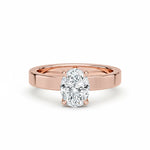 Diamantring oval 1,00 ct cigar band 3 mm i rosegull – Hartwell