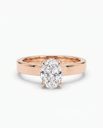 Diamantring oval 1,00 ct cigar band 3 mm i rosegull – Hartwell