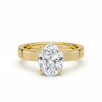 Diamantring oval 2,00 ct cigar band 3 mm i gult gull – Hartwell