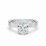 Diamantring oval 2,00 ct cigar band 3 mm i hvitt gull – Hartwell