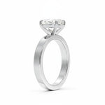 Sideprofil av oval diamantring 2,00 ct cigar band 3 mm i hvitt gull