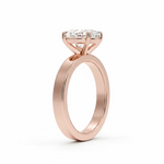 Sideprofil av oval diamantring 2,00 ct cigar band 3 mm i rosegull