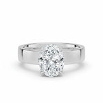 Diamantring oval 2,00 ct cigar band 4 mm i hvitt gull – Hartwell