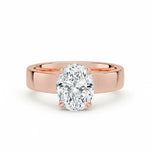 Diamantring oval 2,00 ct cigar band 4 mm i rosegull – Hartwell